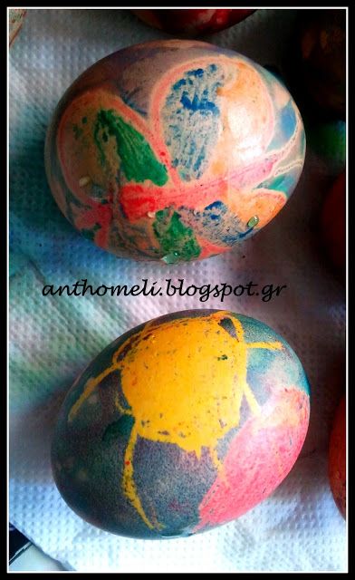 Πασχαλινά αυγά με κηρομπογιές και χρώματα ζαχαροπλαστικής 7