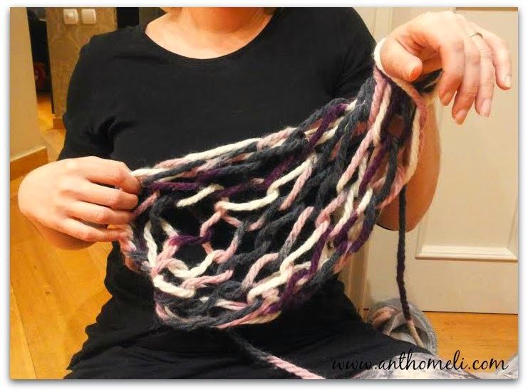 Πλέξιμο με τα χέρια ή arm knitting 7