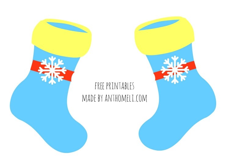 Εκτυπώσιμες χάρτινες χριστουγεννιάτικες κάλτσες για τα κάλαντα