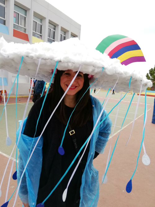 DIY αποκριάτικη στολή Σύννεφο με βροχή, ήλιο και ουράνιο τόξο 5