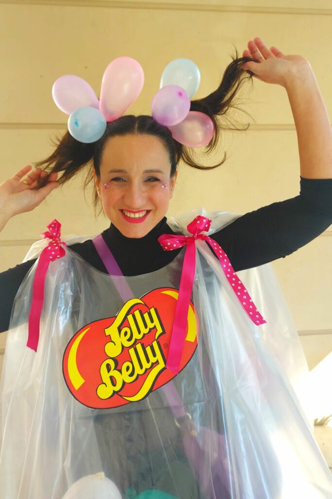 Απόκριες: diy χειροποίητη στολή Σακουλάκι  με ζελεδάκια - ζαχαρωτά - καραμέλες για ενήλικες και παιδιά. Καρναβάλι 2023 Jelly Belly Beans Bag 