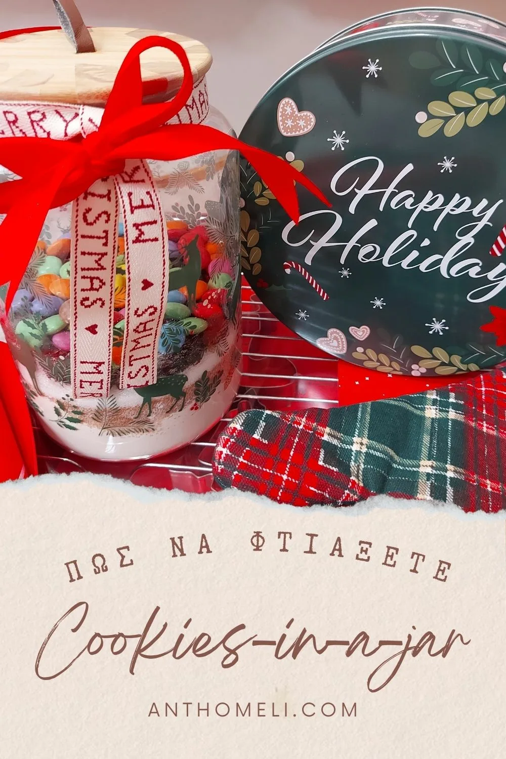Cookies-in-a-jar (μείγμα για μπισκότα σε βάζο) για δώρο Χριστουγέννων 4